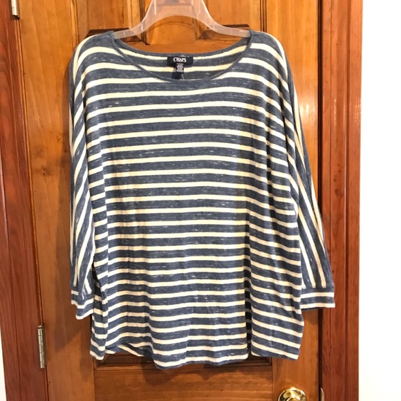 Chaps Tops - Chaps Striped Denim Tee NWT Size XL